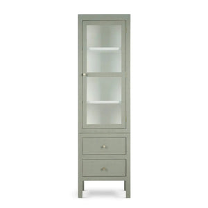 Bramble Kagu Tall Cabinet Wrapped In Raffia Pale Blue W/ True White Interior-Bramble-Blue Hand Home