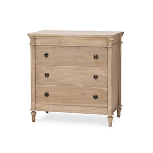 Bramble Kelly 3 Drawer Bedside Table In Sandbar-Bramble-Blue Hand Home