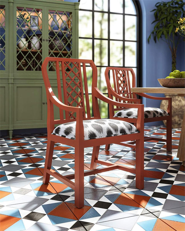 Kelly Dining Chair w/ Arms-Blue Hand Home