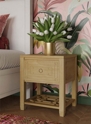 Bramble Knightsbridge End Table in Fruitwood-Bramble-Blue Hand Home