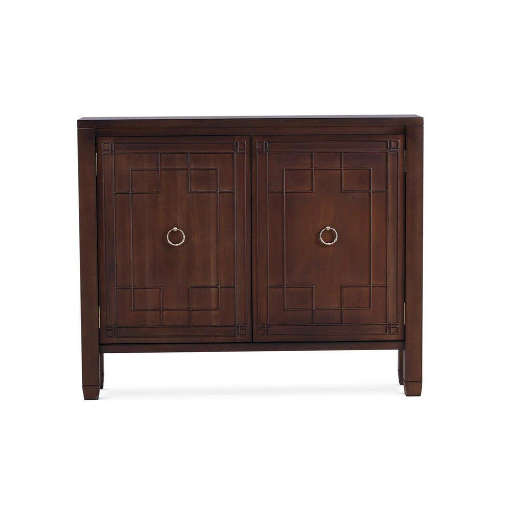 Bramble Knightsbridge Narrow 2 Door Sideboard in Walnut-Bramble-Blue Hand Home