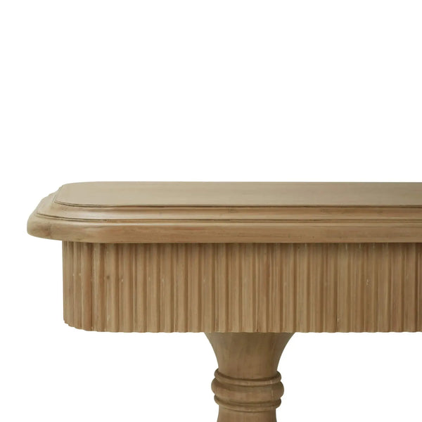 Bramble Kraton 2 Drawer Pedestal Console Table In Fruitwood-Bramble-Blue Hand Home