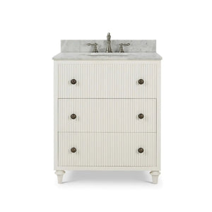 Bramble Kraton Single Vanity In True White W/ Sink & Marble Top-Bramble-Blue Hand Home
