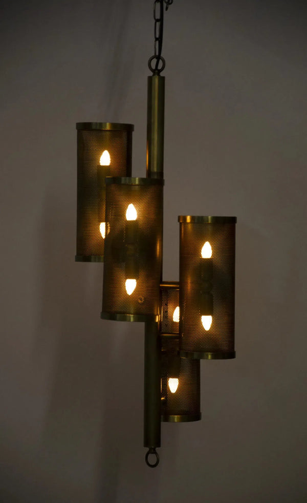 Pisa Pendant, Metal with Brass Finish by Noir-Blue Hand Home