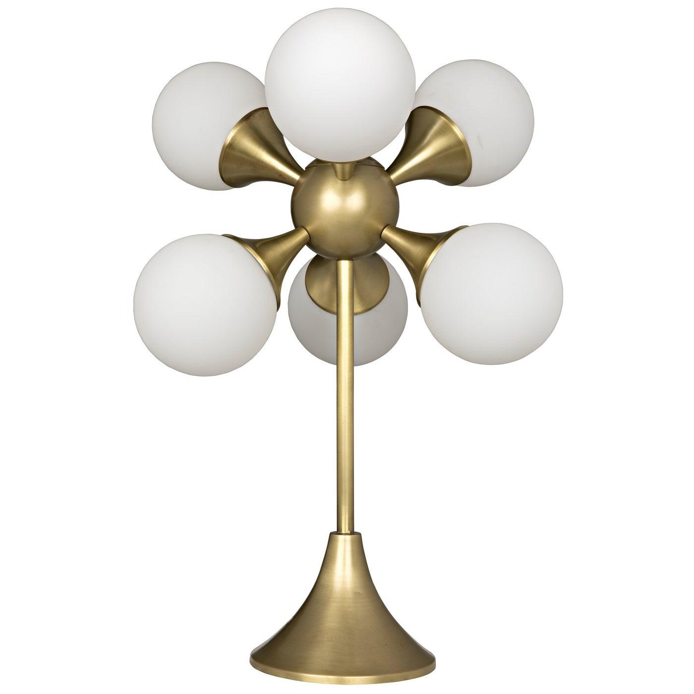 Globular Table Lamp, Metal with Brass Finish-Noir Furniture-Blue Hand Home