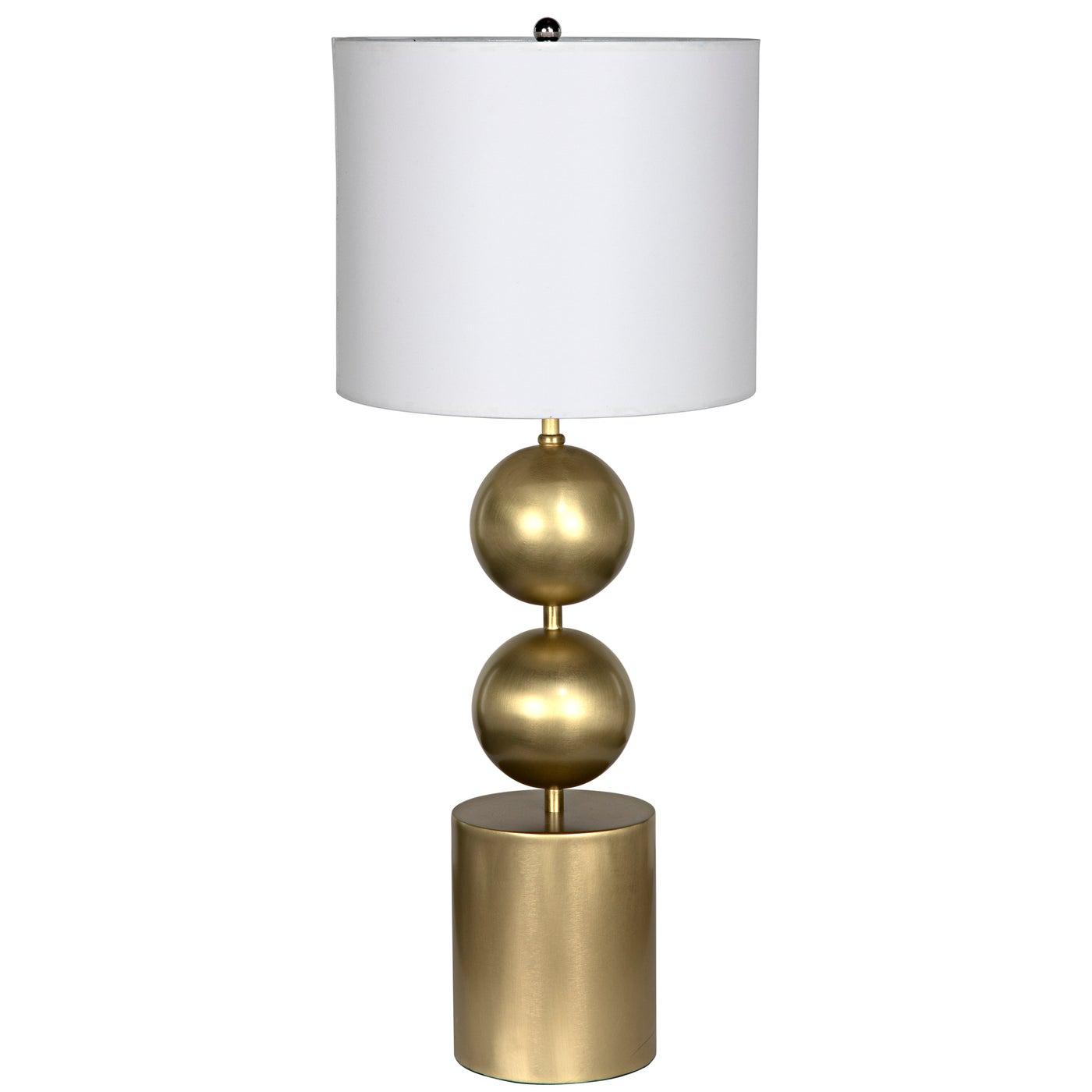 Tulum Table Lamp with Shade, Metal with Brass Finish-Noir Furniture-Blue Hand Home