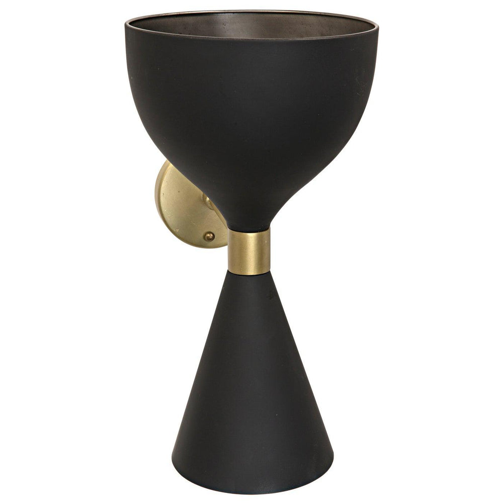Aegeon Sconce, Black Steel-Noir Furniture-Blue Hand Home