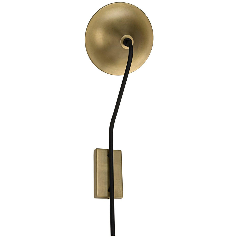 Messala Sconce, Black Steel and Brass Finish-Noir Furniture-Blue Hand Home