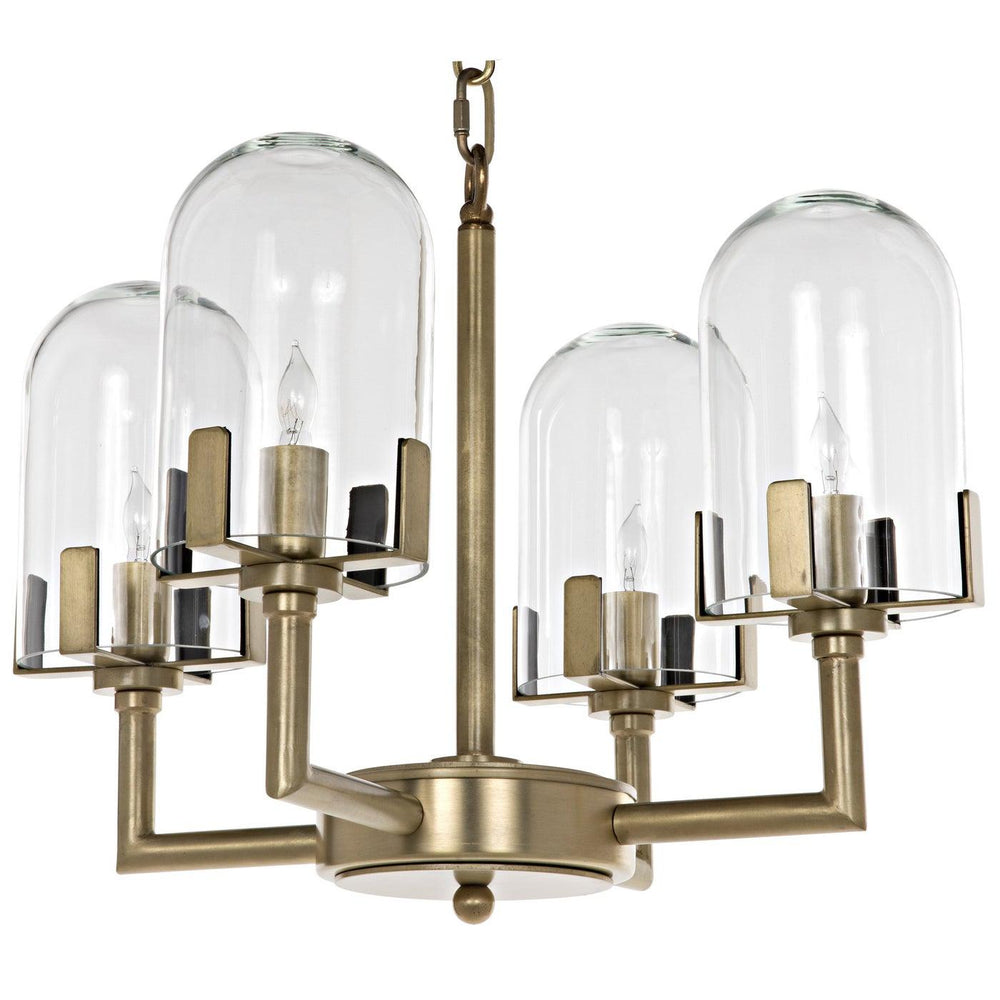Bistro Chandelier, Antique Brass-Noir Furniture-Blue Hand Home