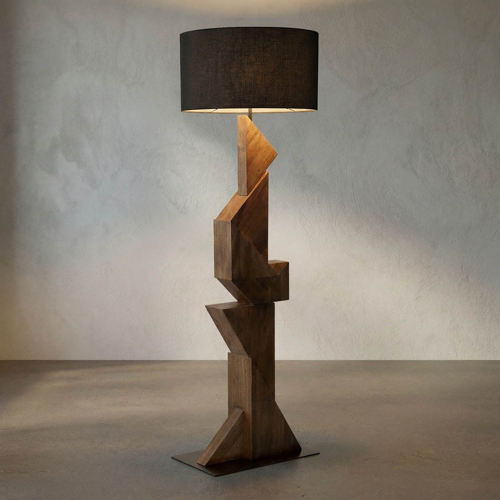 Enigma I Floor Lamp with Shade-Noir Furniture-Blue Hand Home