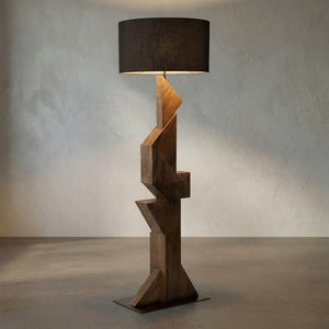 Enigma I Floor Lamp with Shade-Noir Furniture-Blue Hand Home