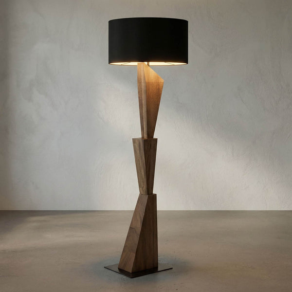 Enigma II Floor Lamp with Shade-Noir Furniture-Blue Hand Home