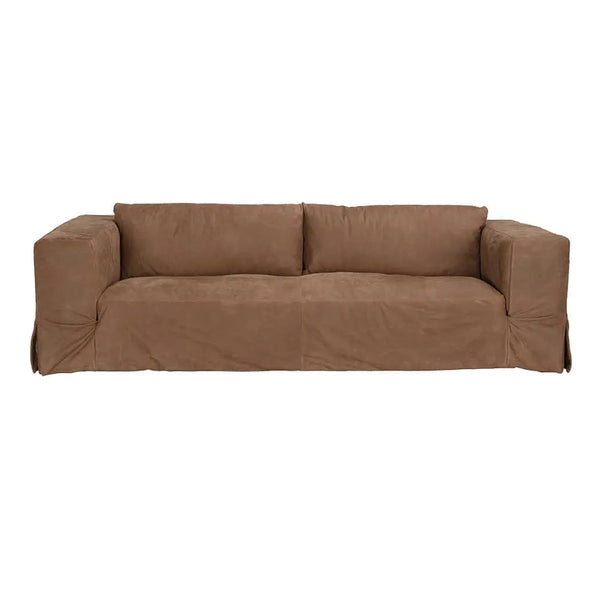 Plato Sofa, Orris Brown Leather-Noir Furniture-Blue Hand Home