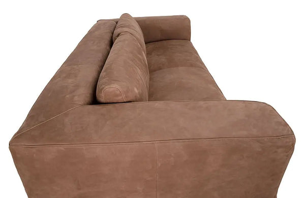 Plato Sofa, Orris Brown Leather-Noir Furniture-Blue Hand Home