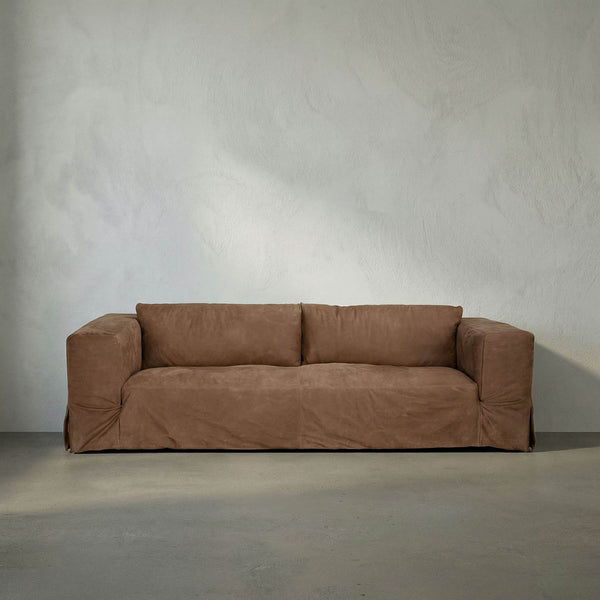 Plato Sofa, Orris Brown Leather-Noir Furniture-Blue Hand Home