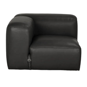 Augustus Modular Sofa, Left Corner, Santosa Matte Black Leather-Noir Furniture-Blue Hand Home