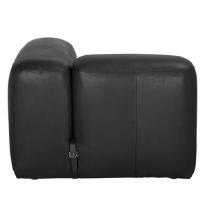 Augustus Modular Sofa, Left Corner, Santosa Matte Black Leather-Noir Furniture-Blue Hand Home