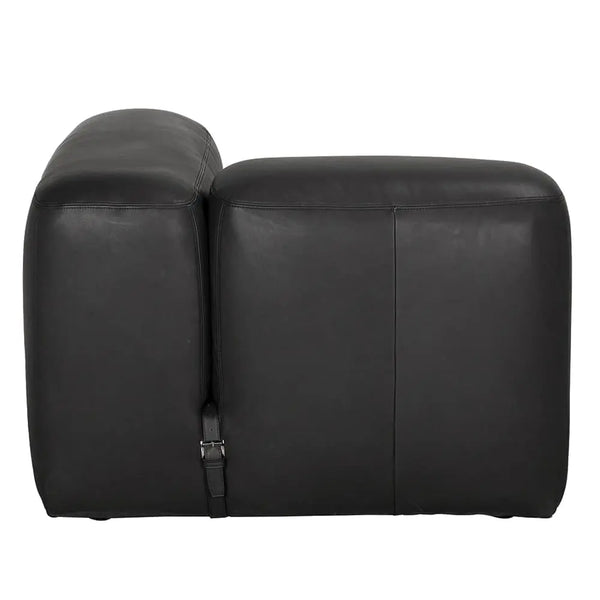 Augustus Modular Sofa, Left Corner, Santosa Matte Black Leather-Noir Furniture-Blue Hand Home
