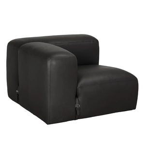 Augustus Modular Sofa, Left Corner, Santosa Matte Black Leather-Noir Furniture-Blue Hand Home
