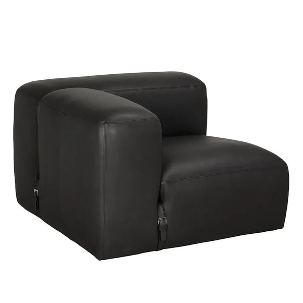 Augustus Modular Sofa, Left Corner, Santosa Matte Black Leather-Noir Furniture-Blue Hand Home