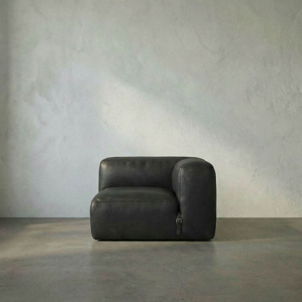 Augustus Modular Sofa, Right Corner, Santosa Matte Black-Noir Furniture-Blue Hand Home