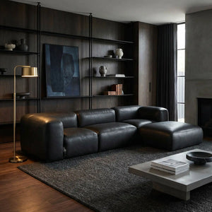 Augustus Modular Sofa, Right Corner, Santosa Matte Black-Noir Furniture-Blue Hand Home