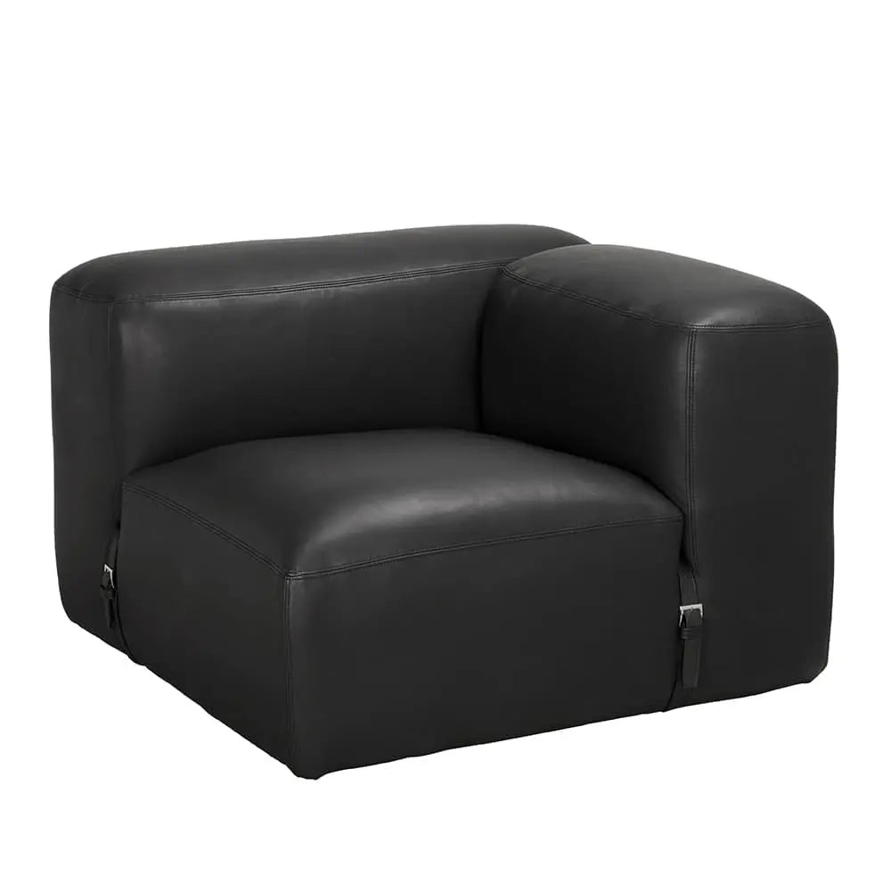 Augustus Modular Sofa, Right Corner, Santosa Matte Black-Noir Furniture-Blue Hand Home