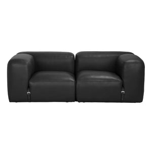 Augustus Modular Sofa, Left Corner, Santosa Matte Black Leather-Noir Furniture-Blue Hand Home