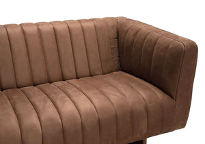 Khann Sofa, Orris Brown Leather-Noir Furniture-Blue Hand Home