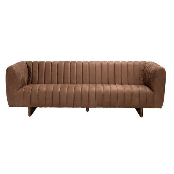 Khann Sofa, Orris Brown Leather-Noir Furniture-Blue Hand Home