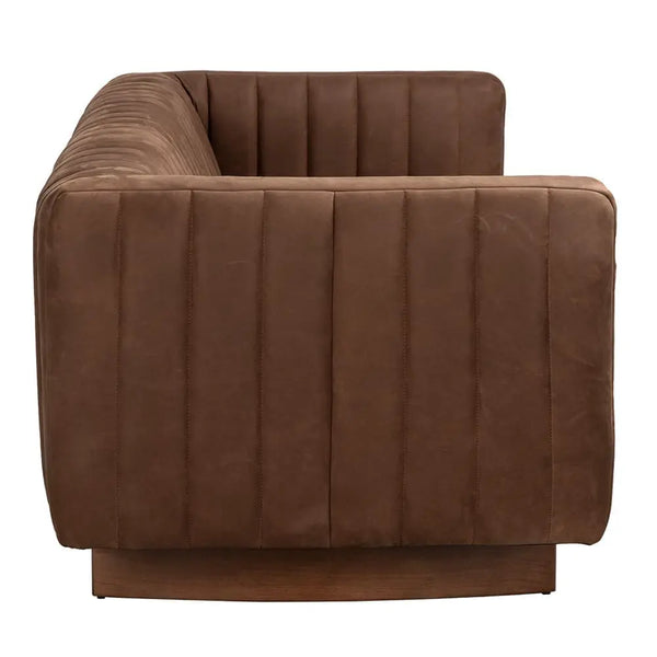 Khann Sofa, Orris Brown Leather-Noir Furniture-Blue Hand Home