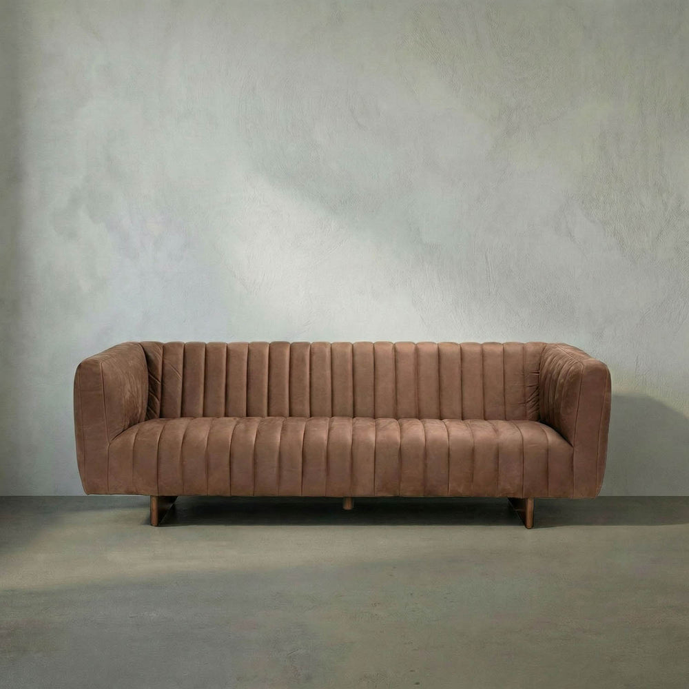 Khann Sofa, Orris Brown Leather-Noir Furniture-Blue Hand Home