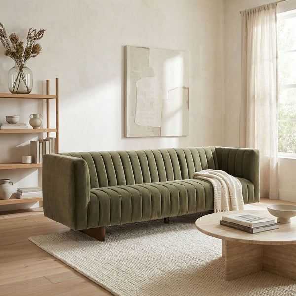 Khann Sofa, Green Performance Velvet-Noir Furniture-Blue Hand Home