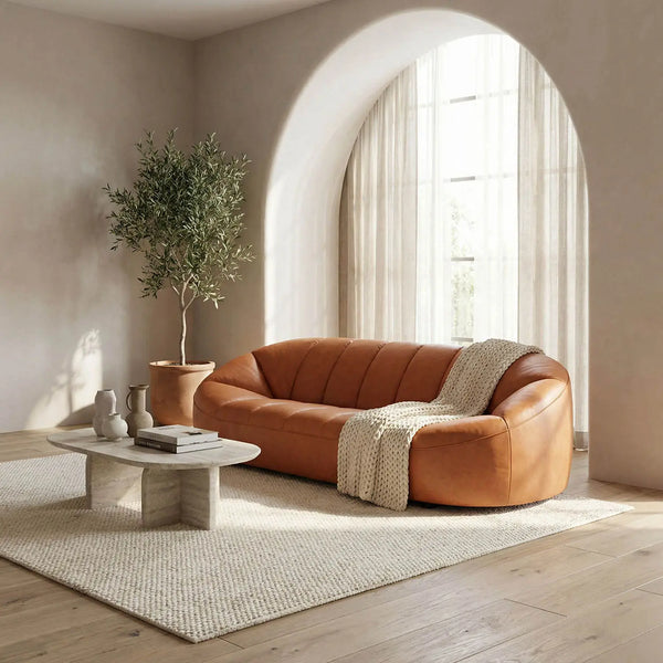 Amadeus Sofa, Roman Red Leather-Noir Furniture-Blue Hand Home