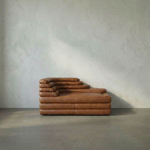 BANDERA SOFA, CR, Roche Tan Leather-Noir Furniture-Blue Hand Home
