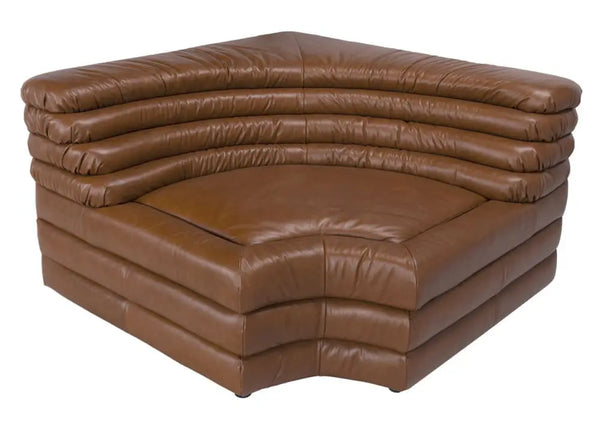 Bandera Sofa with Sculpted Layered Design in Roche Tan Leather-Noir Furniture-Blue Hand Home