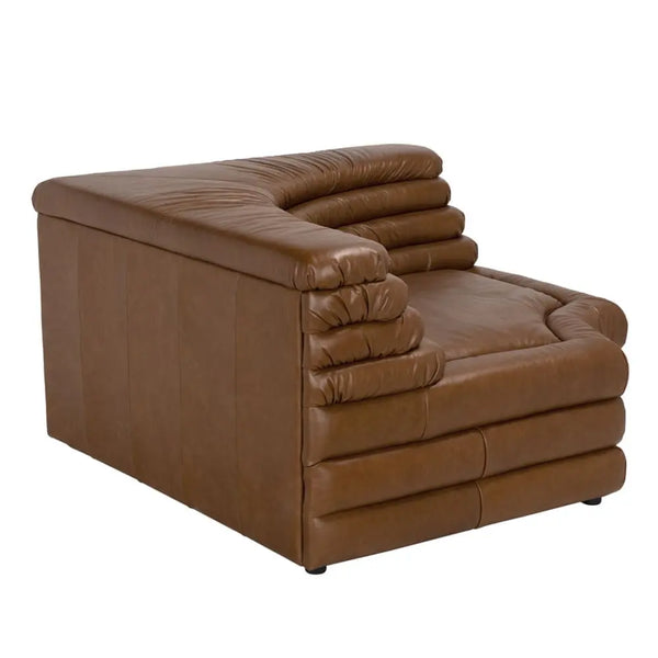 Bandera Sofa with Sculpted Layered Design in Roche Tan Leather-Noir Furniture-Blue Hand Home