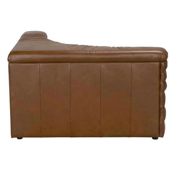 Bandera Sofa with Sculpted Layered Design in Roche Tan Leather-Noir Furniture-Blue Hand Home