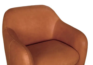 Marx Chair, Roman Red Leather-Blue Hand Home