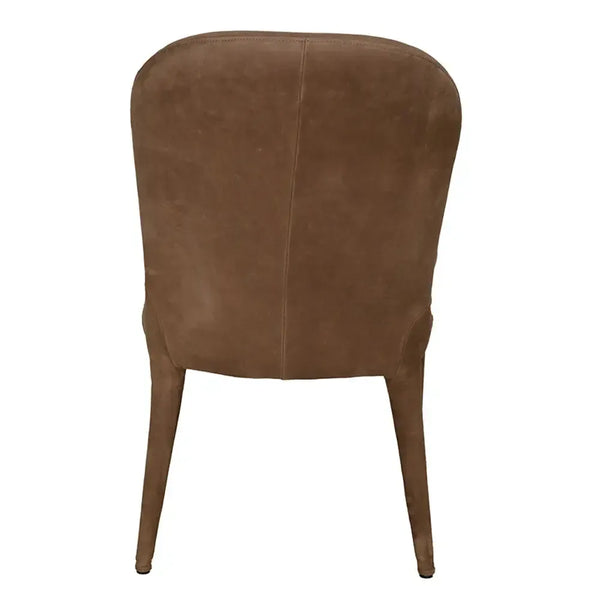 Georgia Dining Chair, Orris Brown Leather-Blue Hand Home