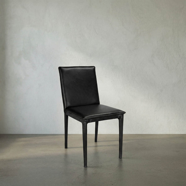 Newton Dining Chair, Ebony Black Leather - Noir Trading Inc.-Noir Furniture-Blue Hand Home