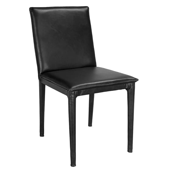 Newton Dining Chair, Ebony Black Leather - Noir Trading Inc.-Noir Furniture-Blue Hand Home