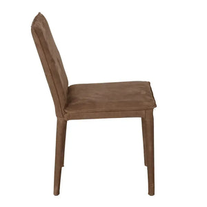 Newton Dining Chair, Brown Leather-Blue Hand Home
