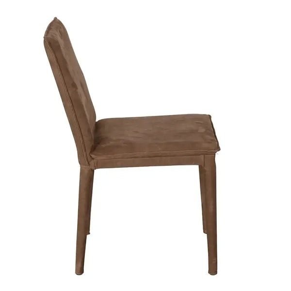 Newton Dining Chair, Brown Leather-Blue Hand Home