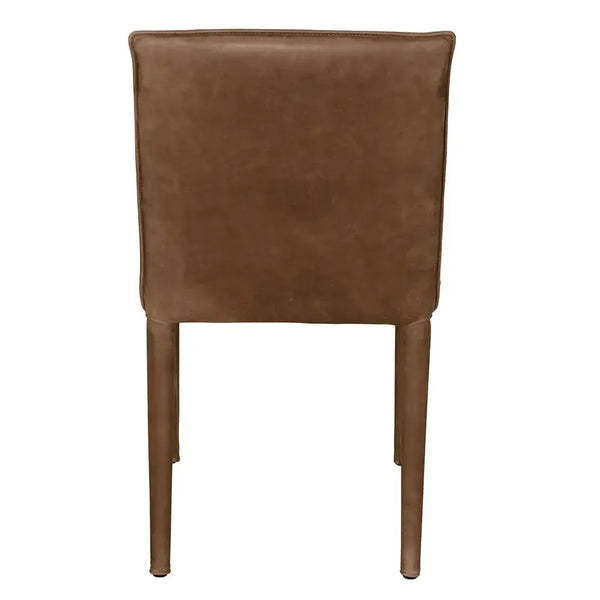 Newton Dining Chair, Brown Leather-Blue Hand Home