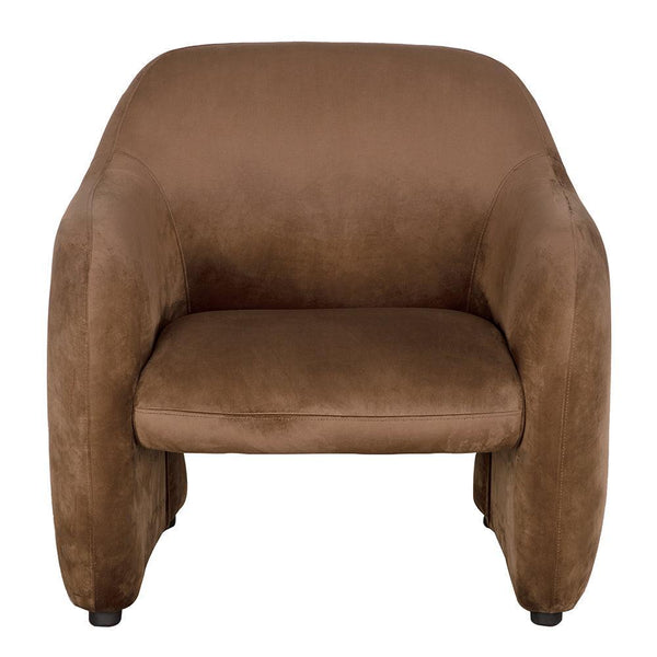 Marx Chair, Brown Velvet-Blue Hand Home