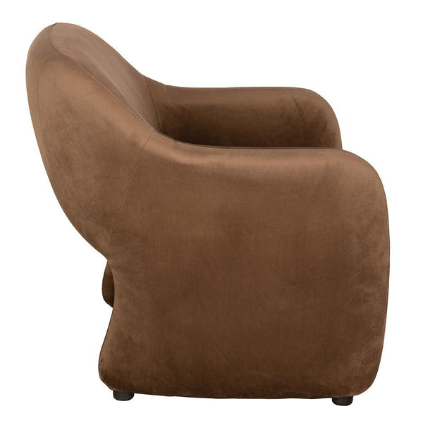 Marx Chair, Brown Velvet-Blue Hand Home