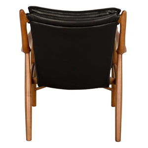 Weston Chair with Black Leather-Blue Hand Home