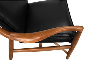 Weston Chair with Black Leather-Blue Hand Home