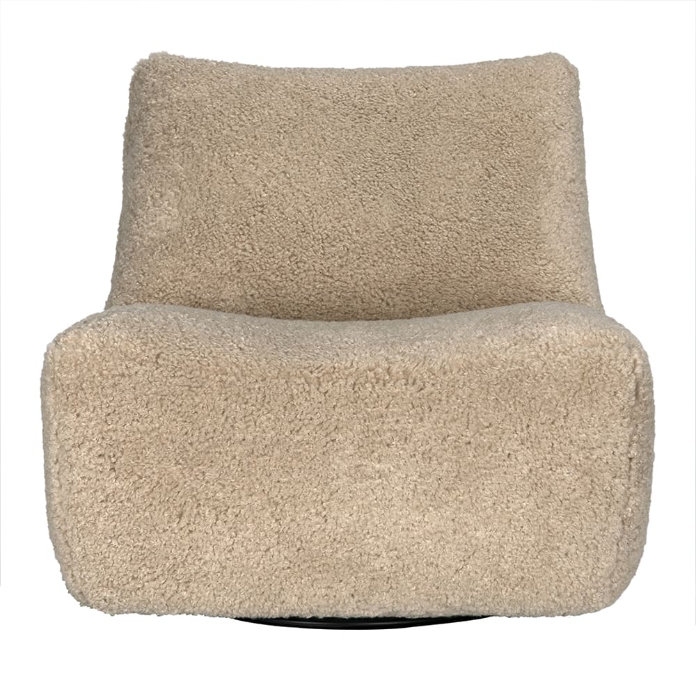 Mcclain Swivel Chair, Camel Fabric-Blue Hand Home